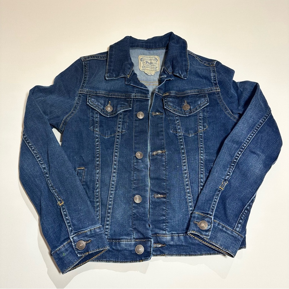 Polo Ralph Lauren Kids Trucker Denim Jacket, Classic, Medium Wash - Large 12/14